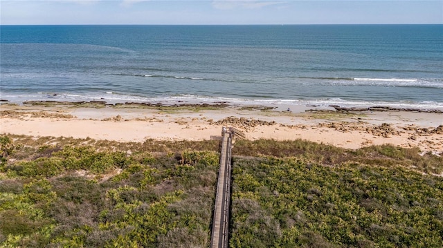 property view of water featuring a view of the beach