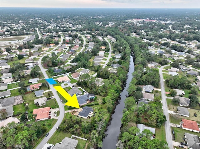 bird's eye view with a residential view