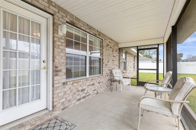 view of sunroom