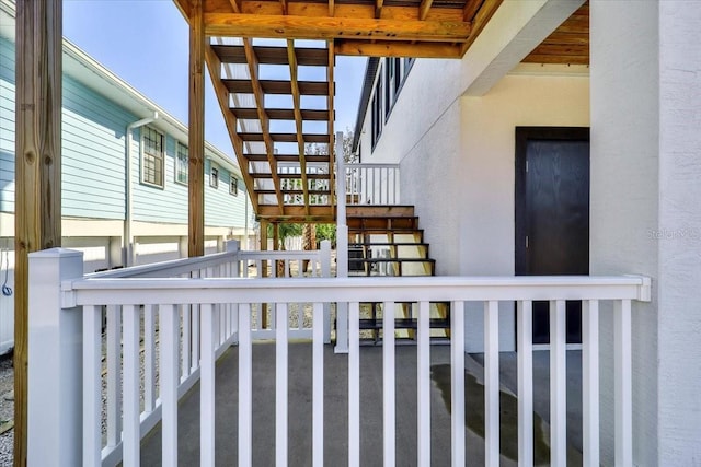 2737 John Bull, Flagler Beach, FL 32136 - wooden deck featuring stairway