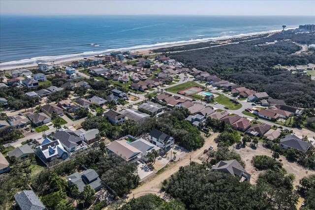 2737 John Bull, Flagler Beach, FL 32136 - bird's eye view featuring a water view, a residential view, and a beach view