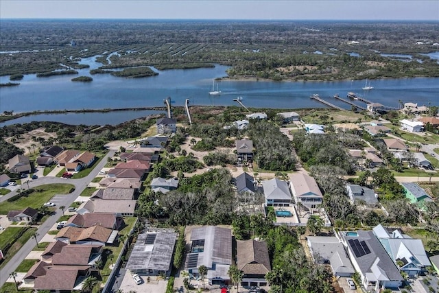 2737 John Bull, Flagler Beach, FL 32136 - drone / aerial view featuring a water view and a residential view