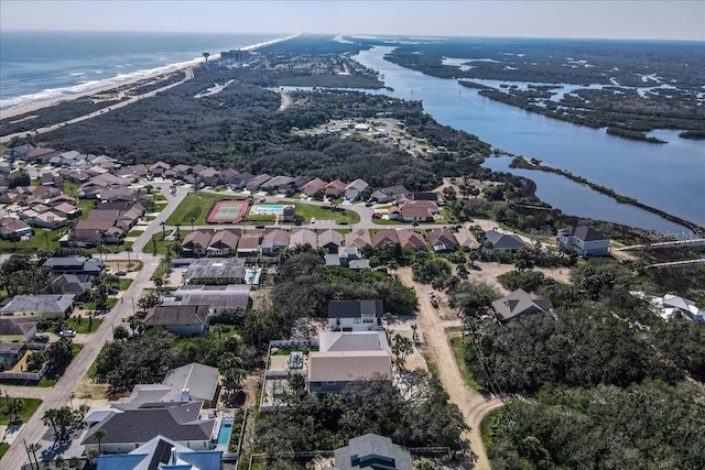 2737 John Bull, Flagler Beach, FL 32136 - drone / aerial view featuring a water view and a residential view