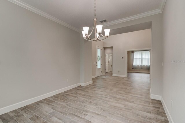 1068 Sea Shell Ct, Daytona Beach, FL 32124 - unfurnished room featuring ornamental molding, light wood-type flooring, and visible vents