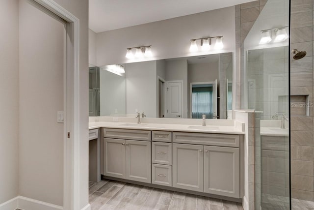 1068 Sea Shell Ct, Daytona Beach, FL 32124 - full bathroom with double vanity, a sink, and walk in shower