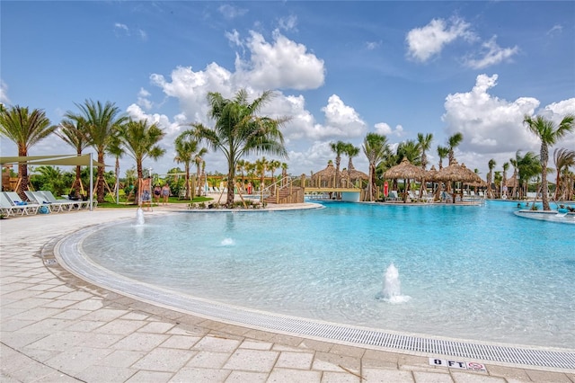 1068 Sea Shell Ct, Daytona Beach, FL 32124 - pool featuring a patio area and a gazebo