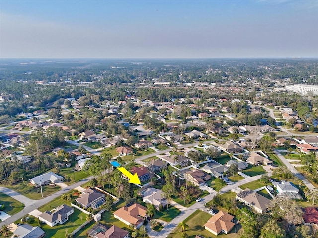 bird's eye view featuring a residential view