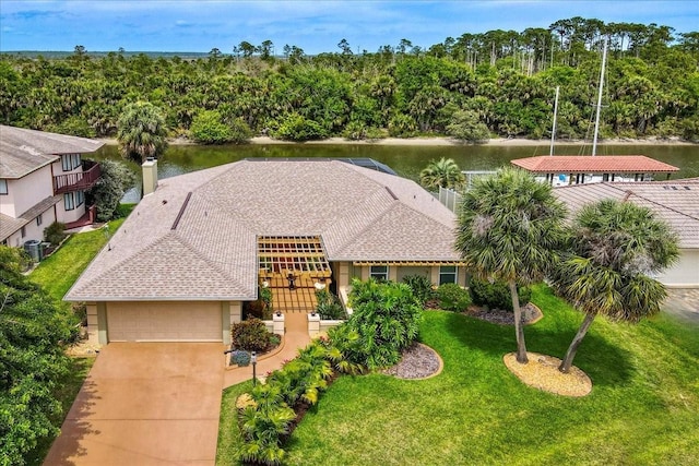 85 Comanche Ct, Palm Coast, FL 32137 - view from above of property with a large body of water