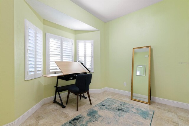 tiled office with baseboards