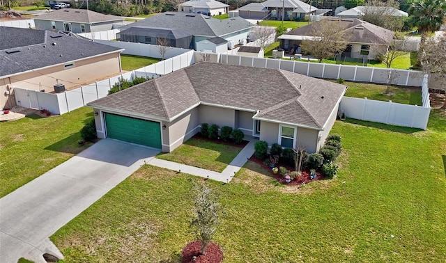 aerial view with a residential view