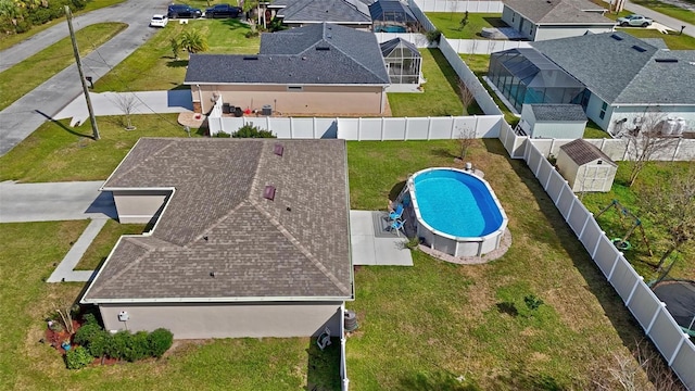 drone / aerial view featuring a residential view