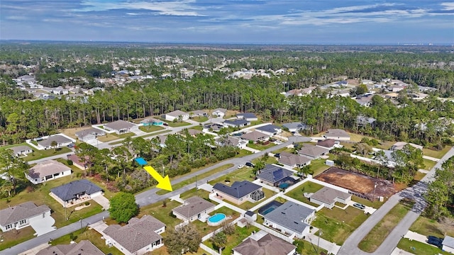 aerial view with a residential view