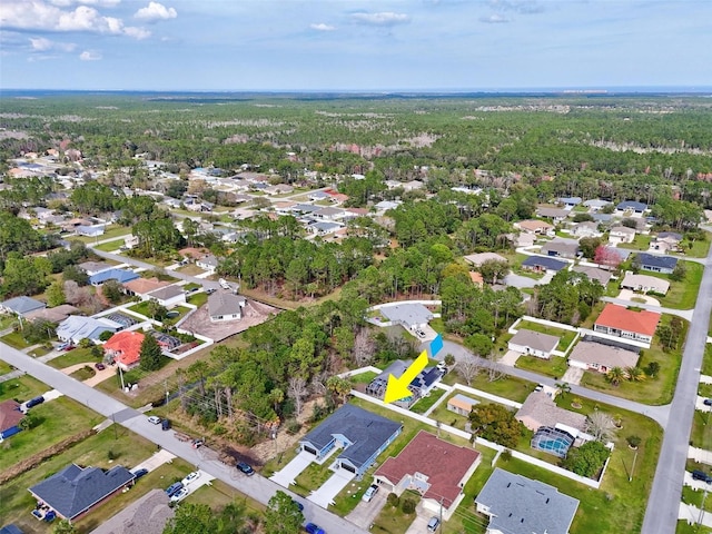 aerial view featuring a residential view