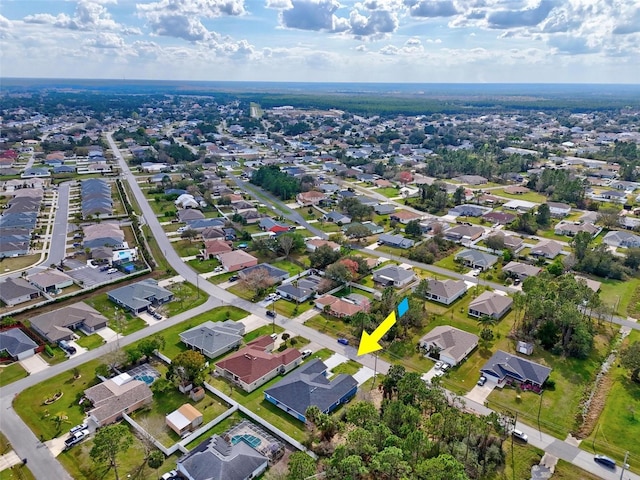 aerial view with a residential view