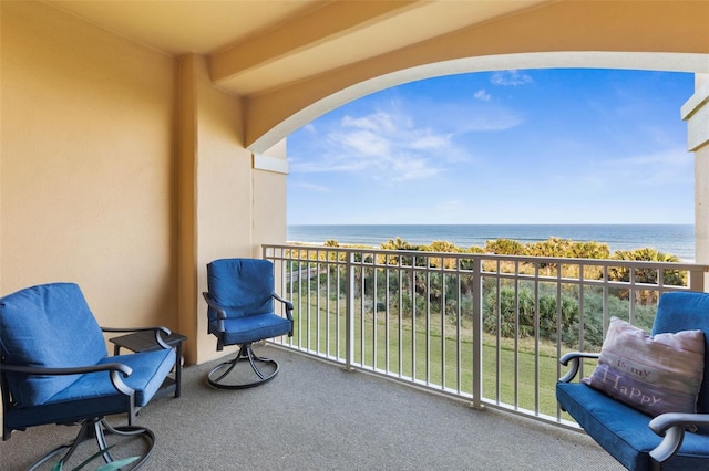 balcony with a water view