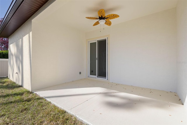 view of patio / terrace featuring a ceiling fan