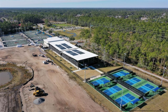 aerial view featuring a view of trees