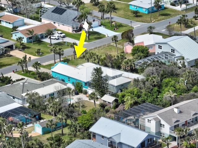 bird's eye view with a residential view