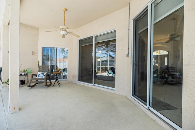 view of patio / terrace with ceiling fan