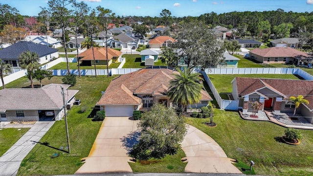 bird's eye view featuring a residential view