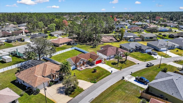 drone / aerial view with a residential view