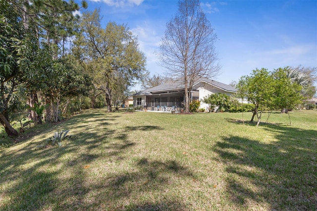 view of yard featuring a sunroom