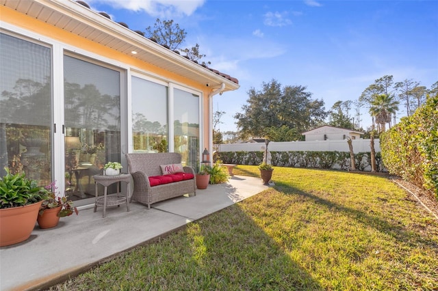 view of yard with fence