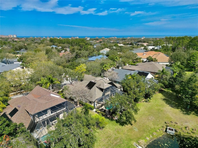 drone / aerial view with a residential view