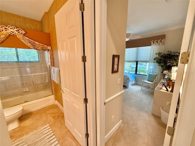 full bath featuring shower / bathtub combination and toilet