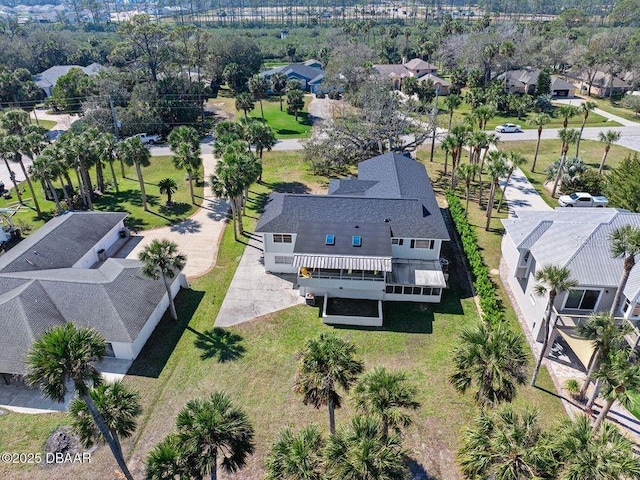 aerial view with a residential view