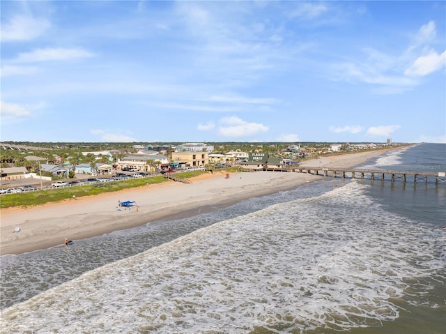 view of water feature featuring a beach view