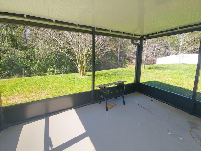 view of unfurnished sunroom