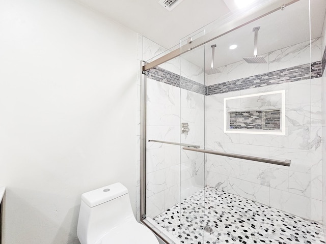 364 Palm Cir, Flagler Beach, FL 32136 - full bathroom with a stall shower and toilet