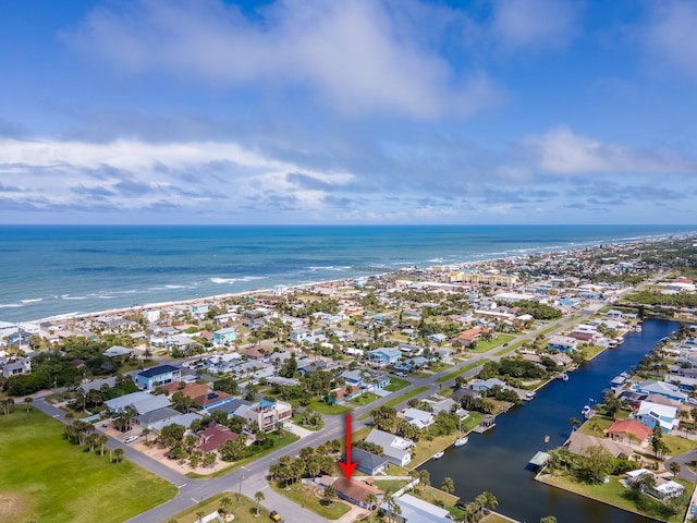 364 Palm Cir, Flagler Beach, FL 32136 - bird's eye view with a water view and a residential view
