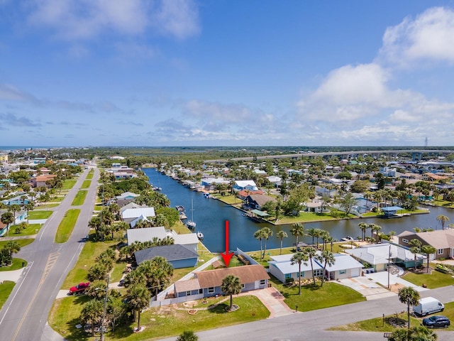 364 Palm Cir, Flagler Beach, FL 32136 - aerial view with a water view and a residential view