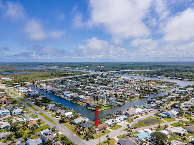 364 Palm Cir, Flagler Beach, FL 32136 - aerial view with a residential view and a water view