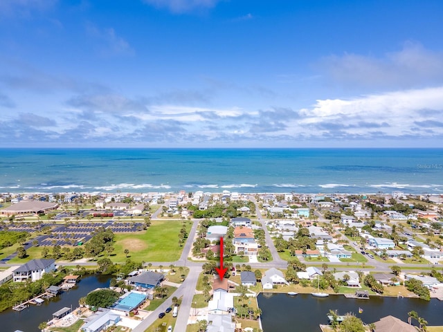 364 Palm Cir, Flagler Beach, FL 32136 - aerial view featuring a residential view and a water view