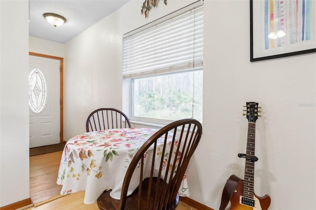 dining area featuring wood finished floors