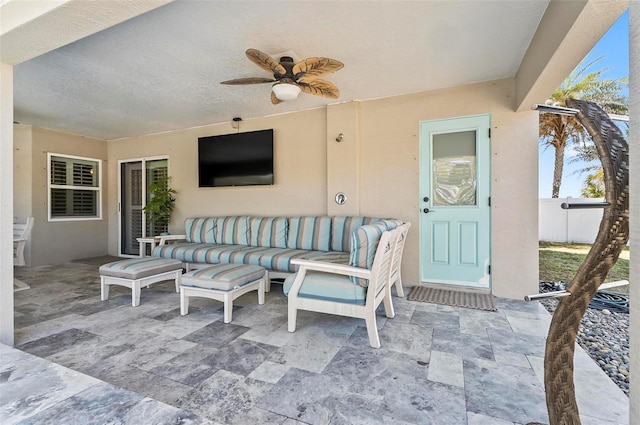 view of patio with a ceiling fan