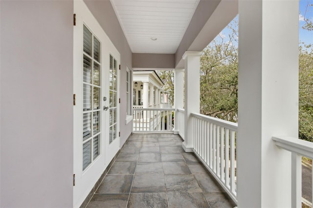 balcony with french doors