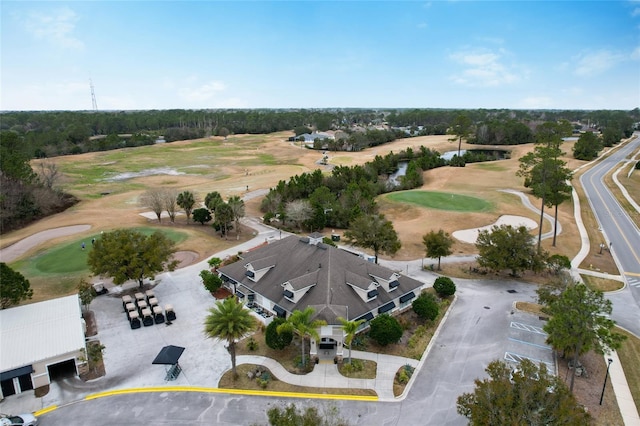 birds eye view of property featuring view of golf course