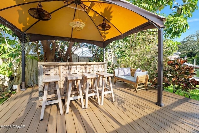 deck with a gazebo