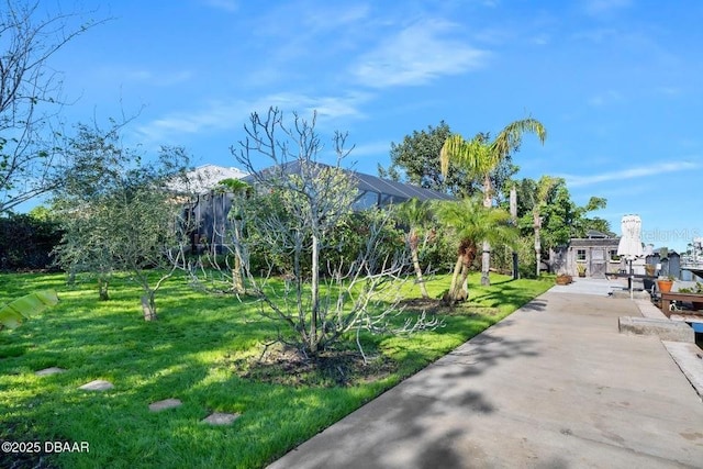 view of home's community with a lawn