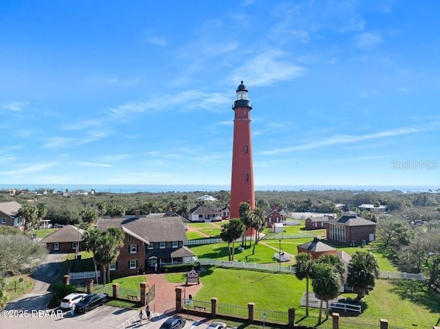 aerial view with a residential view