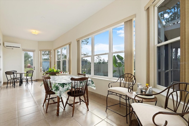 sunroom / solarium with an AC wall unit