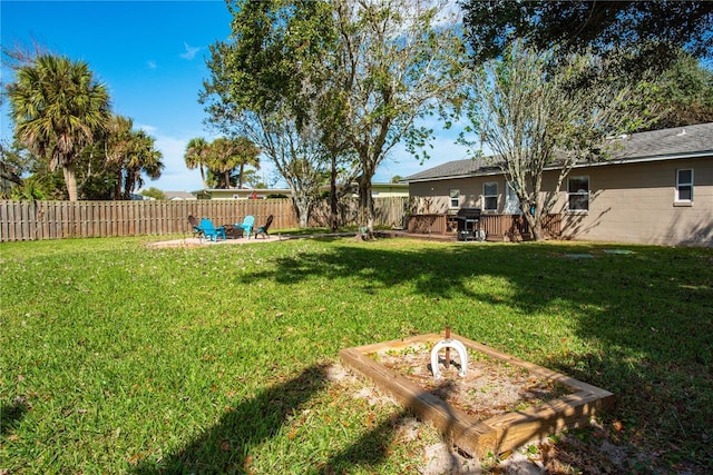 view of yard featuring a fenced backyard