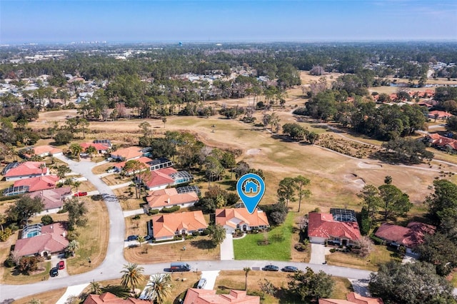 aerial view with a residential view