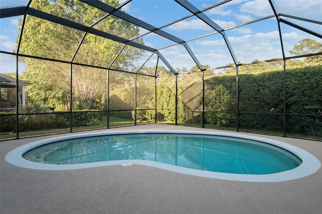 pool with glass enclosure