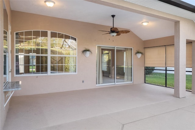 view of patio / terrace featuring a ceiling fan