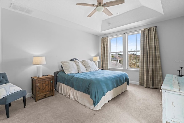 562 Kendall Crossing Dr, Saint Johns, FL 32259 - bedroom featuring visible vents, baseboards, a raised ceiling, and light colored carpet